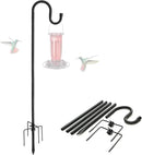 Shepherds Hooks, 94" Bird Feeder Pole for Outdoor, 4/5” Thick Hummingbird Feeders Stand Heavy Duty, Hanging Plant Hanger Stake with 5-Prong Base, Metal Shepard Stick by GreenHaven Gardens