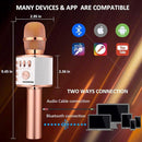 BONAOK Wireless Bluetooth Karaoke Microphone,3-in-1 Portable Handheld Karaoke Mic Speaker Machine Home Party Birthday for All Smartphones PC(Q37 Rose Gold) by TinyTreasures Baby Boutique