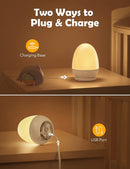 JolyWell Baby Night Light for Kid, Portable Egg Nightlight with Stable Charging Pad, Touch Nursery Night Lamp for Breastfeeding, Toddler Night Light for Bedroom, Timer Setting, ABS+PC, White-2 by TinyTreasures Baby Boutique