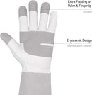 HANDLANDY Long Gardening Gloves for Men & Women, Thorn Proof Rose Pruning Gloves Leather Gauntlets Garden Glove Yard Work Glove (Small, Grey) by GreenHaven Gardens