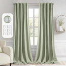 MIULEE Back Tab Sage Green Curtains 96 Inch Long 2 Panels Set for Living Room Bedroom, Rod Pocket/Pinch Pleated Light Blocking Thermal Insulated Room Darkening Floor to Ceiling Blackout Drapes by TinyTreasures Baby Boutique