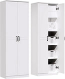 71" Tall Pantry Cabinet/Storage Cabinet, Wood Cupboard with 2 Door and 3 Adjustable Shelves for Kitchen, Dining Room, Living Room, Bathroom (Style 2) by CozyNest Decor