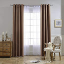NICETOWN Light Reducing Grommet Curtains - (W52 x L120, Cappuccino, 2 Pieces) Tripe Woven Textured Soft Curtain Panels for Living Room Large Window Drapes by TinyTreasures Baby Boutique