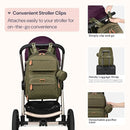 BabbleRoo Diaper Bag Backpack, Travel Backpack with Changing Pad, Pacifier Case & Stroller Straps, Multifunction, Waterproof, Unisex – Army Green by TinyTreasures Baby Boutique
