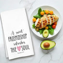 Friendship Kitchen Towel, A Sweet Friendship Refreshes The Soul, Christian Hand Towel Gift for Friend, Inspirational Tea Towel for Bathroom or Kitchen by CozyNest Decor