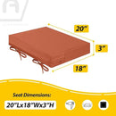 AAAAAcessories Outdoor Seat Cushions for Chairs, Waterproof, Fade-Resistant Patio Furniture Replacement Cushions, 20" x 18" x 3", Set of 2, Rust by GreenHaven Gardens