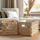 Woven Basket For Shelves, Baskets for Organizing, Wicker Storage Basket with Built-in Handles, Natural Baskets for Toys, Kitchen Storage (Medium 2-Pack, Natural Water Hyacinth) by TinyTreasures Baby Boutique