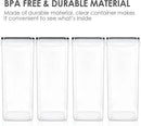 Vtopmart Extra Large Tall Airtight Food Storage Containers, 4 Pieces 5.9qt/6.5L Plastic PBA Free Kitchen Pantry Canister for Spaghetti, Flour and Baking Supplies, with 24 Labels, Black by CozyNest Decor