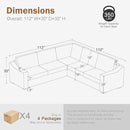 112" L Shaped Sectional Sofa with Detachable Sofa Cover, Reversible Sectional Modular Couch for Living Room, Linen Fabric Corner Couch with 7 Seats, Grey by CozyNest Decor
