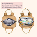 BabbleRoo Diaper Bag Backpack - Baby Essentials Travel Tote - Multi function Waterproof Diaper Bag, Travel Essentials Baby Bag with Changing Pad, Stroller Straps & Pacifier Case - Unisex, Beige by TinyTreasures Baby Boutique