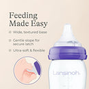 Lansinoh Anti-Colic Glass Baby Bottles, 5 Ounces, 4 Count Bottles for Feeding, Baby Essentials, Includes 4 Slow Flow Nipples, Size S by TinyTreasures Baby Boutique