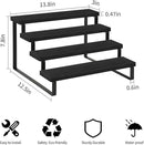 YINMIT Wooden Display Riser Stand, Tiered Perfume and Cologne Organizer Stand, 4 Tier Spice Rack Organizer, Rustic Display Shelf for Candles (4 Tier,2Pack,Black) by CozyNest Decor