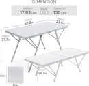 EVER ADVANCED Large Camping Table for 4-6 Person, Portable Folding Aluminum Table with Carrying Handle, Suitable for BBQ, Picnic, Camping and Indoor Use, Support up to 130LBS, Silver by GreenHaven Gardens