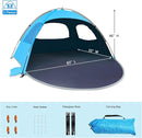 NXONE Beach Tent Sun Shade Shelter for 3/4/6 Person Person with UV Protection, Extended Floor, 3 Mesh Roll Up Windows & 8.0/8.5mm Fiberglass Rods丨Carry Bag Included by TinyTreasures Baby Boutique