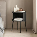 Modern Side Table,Round end Table with Open Storage,Metal nightstand,Bedside Table for Living Room,Bedroom by CozyNest Decor