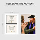 Homeforia 14x20 Double Diploma White Frame, High End Oak 14 x 20 Certificate Wood Frames with Mat for Two 8.5x11 Diplomas, 20x14 Wooden Dual Award Graduation Frames, Tempered Glass, Wall Kit, Set of 1 by CozyNest Decor