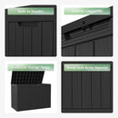 DRATO 45 Gallon Deck Box, Outdoor Storage Box for Patio Furniture, Patio Cushions, Gardening Tools, Pool Supplies 480lbs Weight Capacity,Waterproof Resin Storage Boxes by GreenHaven Gardens
