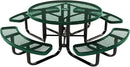 Coated Outdoor Furniture Heavy-Duty Portable Outdoor Kids Table with Umbrella Hole, Expanded Metal Kids Picnic Table, Commercial-Grade, Made in America (46 In, Round, Childrens, Textured Green) by GreenHaven Gardens