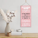 Hanging Kitchen Rules Wood Decor Sign, Rustic Kitchen Wooden Signs, Printed Wood Wall Art Sign, Kitchen Door Rules Rustic Sign, Hanging Wood Sign Kitchen Decor, Funny Farmhouse Kitchen Wall Décor F1 by CozyNest Decor