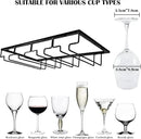 4 Rows Wine Glass Rack Under Cabinet Hanging Stemware Wine Glass Holder Under Shelf Wire Wine Glasses Racks Hanger for Bar, Kitchen (1, 4 Rows) by CozyNest Decor