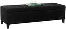 Joveco Storage Ottoman Bench, 51" Rectangle Long Bench, for Bedroom, End Foot of Bed, Living Room, Entryway, Line Black by CozyNest Decor