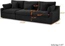 JACH U Shaped Sectional Couches, Cloud Sectional Couch with Deep Seat, 119" Down Filled Modular Sofa with Chaise, Covers Removeable & Washable, Sofas Furniture for Living Room, Black by CozyNest Decor