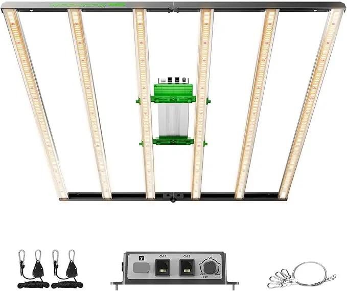 MARS HYDRO 2025 New FC-E6500 Foldable LED Grow Light 5x5ft 730Watt, Full Spectrum Grow Light Bar Commercial Plant Growing Lamp for Vertical Farming