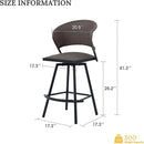 VICLLAX Patio Bar Stool Chairs with Footrests and Padded Seat, Bar Height Swivel Patio Chairs Set of 6, Brown Woven Wicker Swivel Bar Stools for Lawn Garden by CozyNest Decor
