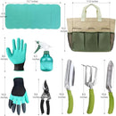 Garden Tools Set with 3 Pcs Aluminum Gardening Tools, 1 Pc Pruning Shear, 1 Pc Mister Spray Bottle, 1 Pc Foam Kneeler，1 Pair Garden Gloves with Claws and 1 Pc Gardener Bag, Gifts for Mom Dad by GreenHaven Gardens