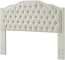 24KF Upholstered Button Tufted Queen Headboard with Nailhead Trim, Elegant Boucle Fabric Full headboard, 6031-Q-Boucle-Beige by CozyNest Decor
