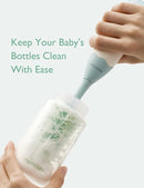 Momcozy Bottle Brush Kit, Innovative Push-Press Design for Better Cleaning - Baby Bottle Cleaner Brush for Baby Bottle, Breast Pumps, Nipples, and More - Can Generate Foam for Better Cleaning, Green by TinyTreasures Baby Boutique
