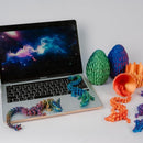 3PCS 3D Printed 12” Articulated Crystal Dragon Inside 5.1” Egg – Fantasy Collectible, Fidget Toy & Stocking Easter Basket Stuffers for Home & Office Decor (3PCS-Egg) by CozyNest Decor