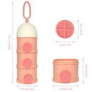 Accmor Formula Dispenser On The Go, 3 Layers Stackable Formula Container to Go, Non-Spill Portable Milk Powder Baby & Kids Snack Container, Pink by TinyTreasures Baby Boutique