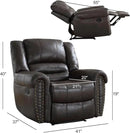 CANMOV Leather Recliner Chair, Classic and Traditional Manual Recliner Chair with Comfortable Arms and Back Single Sofa for Living Room, Dark Grey by CozyNest Decor