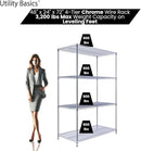 48"x24"x72" Chrome Premium Metal Steel Wire Shelving 4-Tier NSF 3200 LBS MAX Capacity Heavy Duty Storage Rack for Garages, Commercial Spaces, Hospitals, & Schools w/Premium Wheels by CozyNest Decor