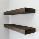 Modern Floating Shelves 3 Inches Thick for Wall, Wide Shelves for Kitchen, Living Room, Bedroom, and Bathroom, Natural Pine Wood, Rustic Wooden Shelf, (Set of 2) (Jacobean, 24Lx3Hx6D) by CozyNest Decor