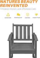 Patio Dining Chair Set of 2, HDPE Outdoor Dining Chair, Ergonomic HDPE Dining Chairs with Deep Seating, All Weather Outdoor Chairs Furniture for Backyard, Deck, Garden, Poolside, Smoke Gray by CozyNest Decor