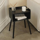 MaxSmeo Nightstand, Mid Century Modern Side Table Bedroom with Storage, Small End Bedside Table with Solid Wood Legs for Living Room, Office Small Spaces (Black) by CozyNest Decor