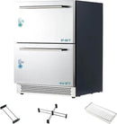 Albott 24 Inch Under Counter Drawer Fridge – Stainless Steel Dual-Zone Beverage Refrigerator with LED Touch Control, Adjustable Storage, Frost-Free, Low Noise, 37℉-50℉, -0.4℉ to 37℉ by CozyNest Decor
