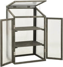 Solid Firwood Garden Portable Wooden Greenhouse with 2 Shelves and Open Bottom, Mini Greenhouse Cabinet 23.6"x17.7"x39.4"/Gray by GreenHaven Gardens