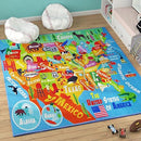 KC Cubs 3x5 USA United States Map Toy Car Road Rug – Educational Play Mat Carpet for Kids, Toddlers, Nursery, Classroom, Playroom, Baby Daycare by TinyTreasures Baby Boutique