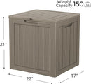 35 Gallon Outdoor Storage Box Waterproof Lockable Resin Deck Box Large, Patio Storage Bin for Pool Accessories Cushion Furniture, Garden Tools, UV-Resistant Outside Delivery Grey by CozyNest Decor