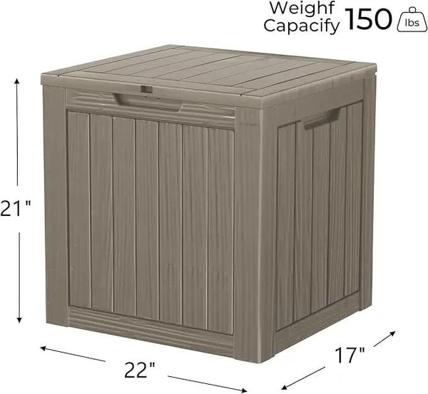 35 Gallon Resin Deck Box, Waterproof Outdoor Storage Bin for Patio, Poolside, and Garden, Lockable & UV-Resistant,Grey, photo 2 of 9