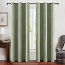 MIULEE Linen Blackout Curtains and Drapes 100% Room Darken Thermal Insulated Grommet Window Panels with Coating 2 PCs W 42 x L 90 inches Sage Green by TinyTreasures Baby Boutique