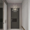 Modern Small Chandeliers, Sputnik Sunflower Crystal Beaded Hanging Lamps, Round Chrome Dandelion Pendant Light for Kitchen Island Bathroom Bedroom Entryway (Chrome 8Lights) by CozyNest Decor