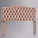24KF Upholstered Tufted Button Velvet Headboard,Comfortable Fashional Headboard Queen/Full Size,Blush by CozyNest Decor