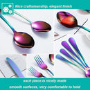 40 Pcs Rainbow Silverware Set for 8, Food Grade Stainless Steel Flatware Set, Eating Utensils Sets Include Fork/Knife/Spoon,Home Kitchen Tableware Set, Reusable Cutlery Set, Dishwasher Safe by CozyNest Decor