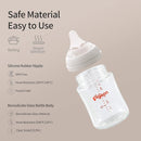 Pigeon Glass Nursing Bottle Wide Neck, Anti-Colic, Streamlined Body, Natural Feel, Easy to Clean, Heat-Resistant, 5.4 Oz(Pack of 2), Includes 2pcs SS Nipples (0m+) by TinyTreasures Baby Boutique
