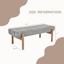 Upholstered Bench Grey Modern End of Bed Bench Chenille Fabric Bedroom Bench for Entryway Living Room Vanity Makeup Room, 47" Long, Wooden Legs by CozyNest Decor