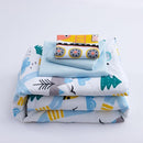 NTBED 4 Pieces Construction Toddler Bedding Set for Baby Boys, Truck Vehicles Excavator Cars Printed, Includes Comforter, Flat Sheet, Fitted Sheet and Pillowcase,Light Blue by TinyTreasures Baby Boutique
